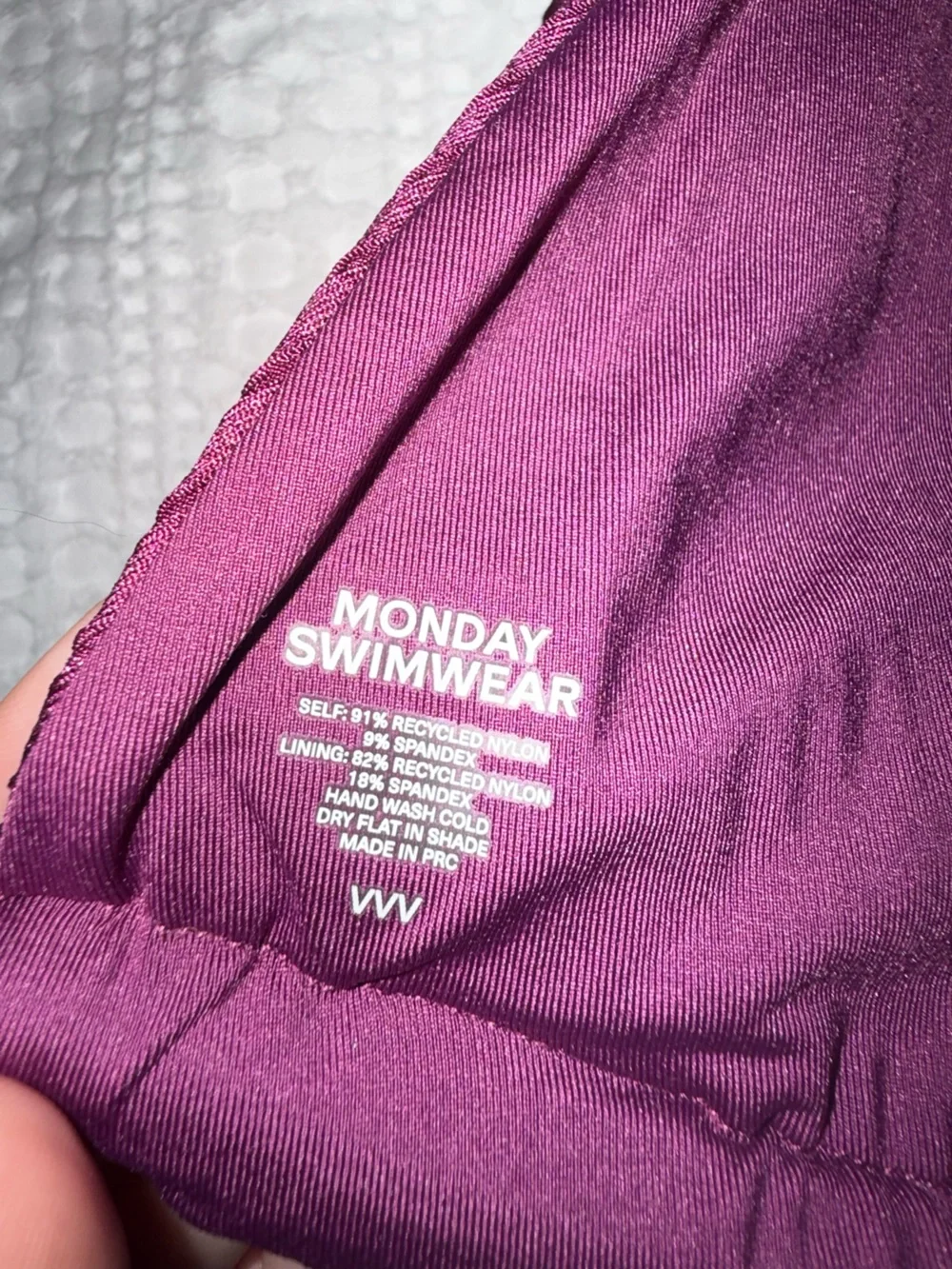 Monday Swimwear ribbed Morocco bikini top in eggplant purple BNWT new VVV XXL